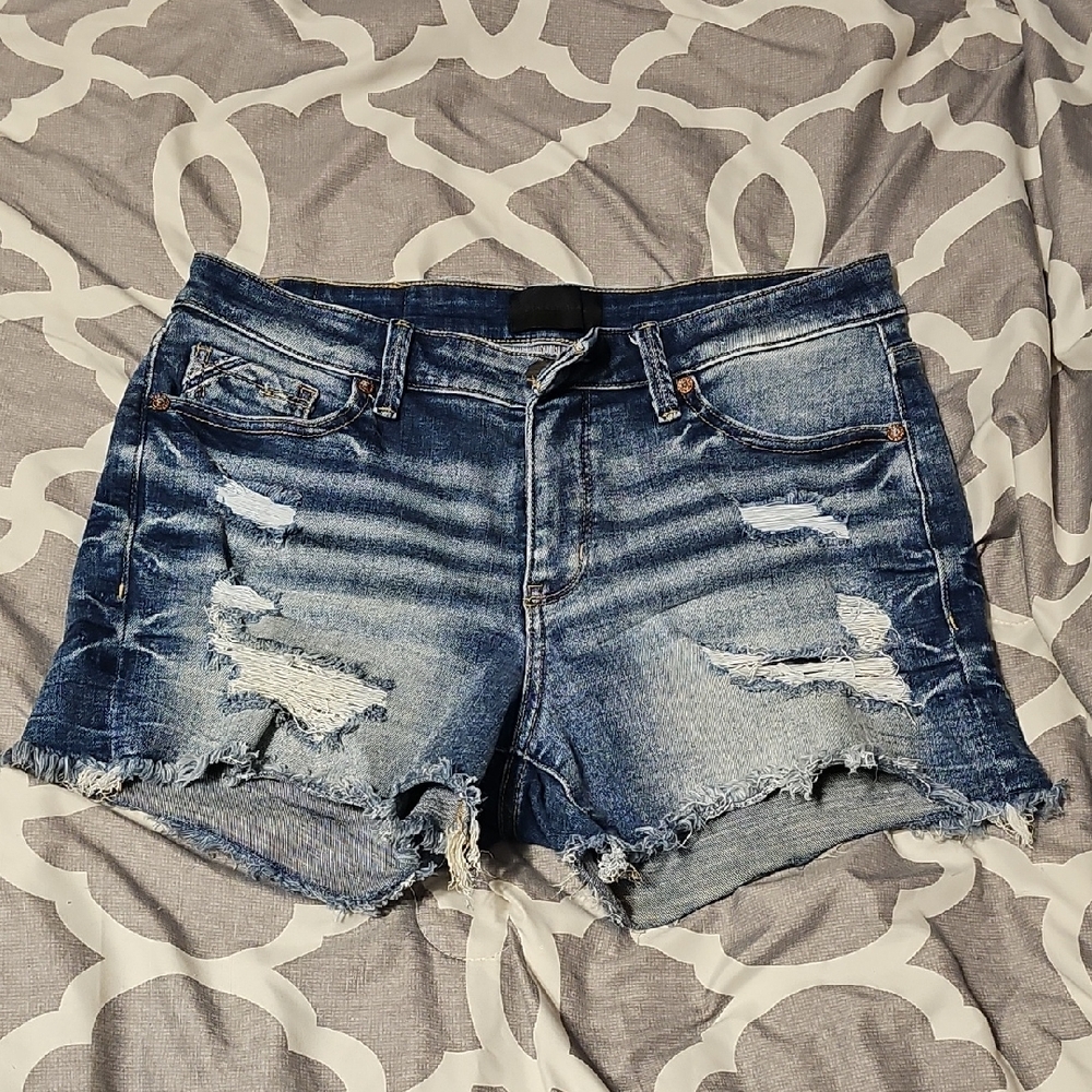 Buckle Blue Distressed Jean Shorts